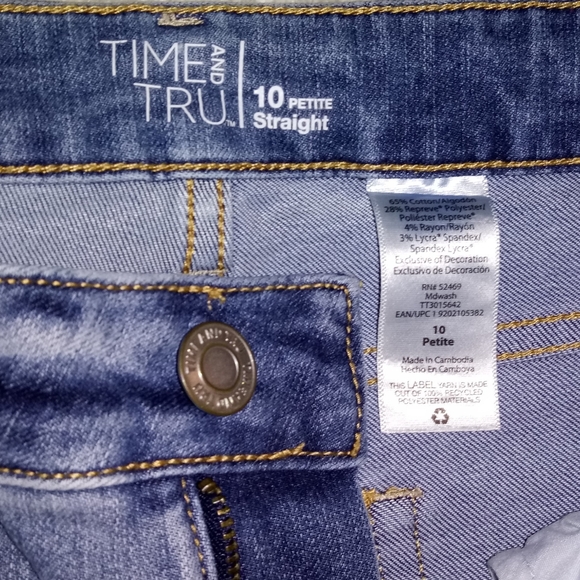 Time And Tru Petite Straight Jeans Size 10 - Picture 6 of 9